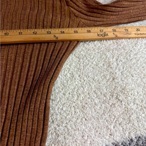 SNDYS Dress Womens Size Small Coffee Ribbed Sweater Bodycon Mini Mock Neck‎ New - Picture 7 of 15